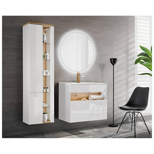 Ac-Deco - Ensemble meubles de salle de bain complet avec miroir LED - Blanc - 80 cm - Bahama Ac-Deco  - Cuisine d'extérieur