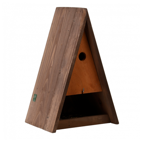 Ac-Deco Nichoir triangulaire avec mangeoire - L 18 x l 25,8 x H 39,5 cm - Marron