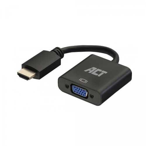 Act Editions - ACT AC7535 câble vidéo et adaptateur 0,23 m HDMI Type A (Standard) VGA (D-Sub) Noir Act Editions  - Câble HDMI