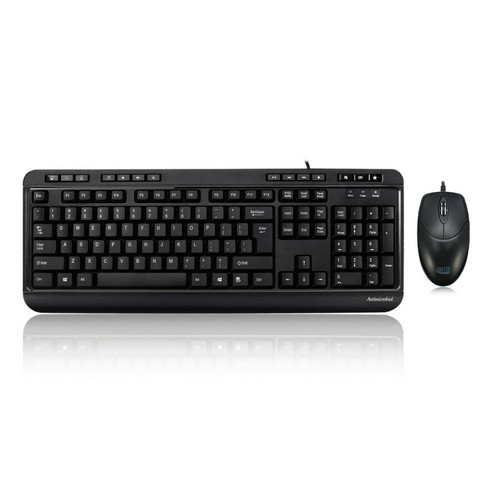 Adesso - AKB-132CB-FR, Spill-Resistant Antimicrobial Waterproof Multimedia Desktop Keyboard & Mouse wired-USB (UK Layout) Adesso  - Accessoires PS2