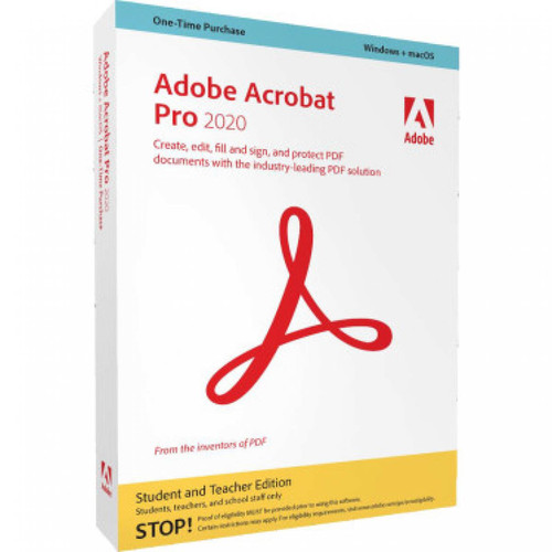 Adobe - Acrobat Pro 2020 - Etudiant/Professeur - Licence Perpétuelle - 2 postes Adobe  - Logiciels