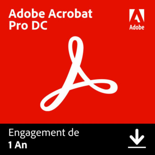Adobe - Acrobat Pro DC - Licence 1 an - 1 utilisateur - A télécharger - Bureautique / Productivité