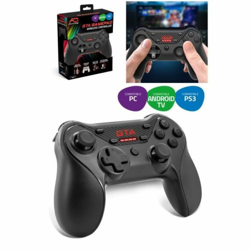 Advance - Manette sans fil Rechargeable GTA Compatible PC, PS3 & ANDROID TV Noir et Rouge Ergonomique joystick Asymétrique - Autonomie 12H Advance  - PS3