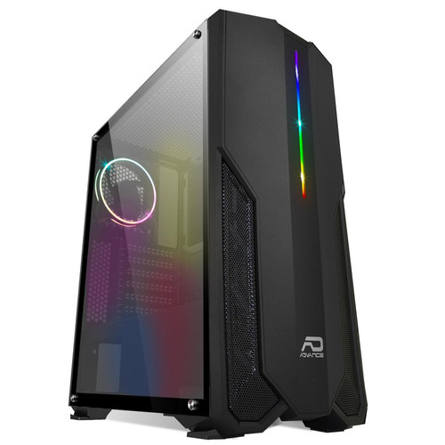 Advance - Boitier PHOENIX RGB ADVANCE PC Tour Gaming ATX - ITX -mATX 2 ventilateurs  rétro-éclairage RGB - Advance