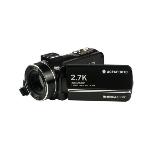Agfa Photo - AGFA PHOTO Realimove CC2700 – Caméscope Numérique (2.7K, 24MP, Écran Tactile 3'', Zoom 18X, Télécommande, Batterie Lithium) Noir-Noir- - Caméscopes numériques