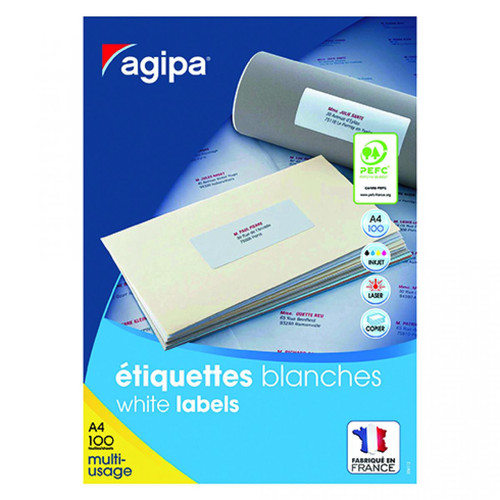 Agipa - Etiquettes adresses 210 x 297 mm Agipa 119004 - Boîte de 100 Agipa  - Agipa
