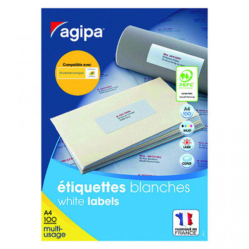 Agipa - Etiquettes adresses 63,5 x 38,1 mm Agipa 118984 - Boîte de 2100 - Accessoires Bureau