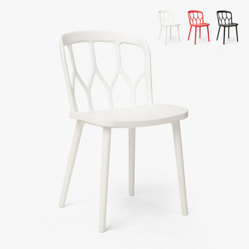 Ahd Amazing Home Design - Chaises en polypropylène au design moderne pour bar, cuisine et jardin Flow, Couleur: Blanc Ahd Amazing Home Design - Chaise cuisine Chaises