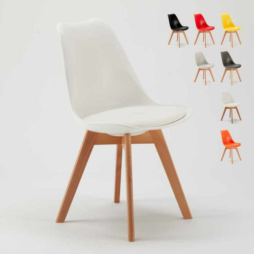 Ahd Amazing Home Design - Chaise avec Coussin Scandinave NordicaTulip Bar et Salle à Manger, Couleur: Blanc Ahd Amazing Home Design  - Chaise scandinave grise Chaises