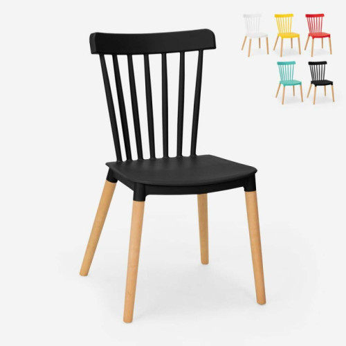 Ahd Amazing Home Design - Chaise design moderne en bois polypropylène pour cuisine bar restaurant Praecisura, Couleur: Noir Ahd Amazing Home Design  - Chaise moderne bois