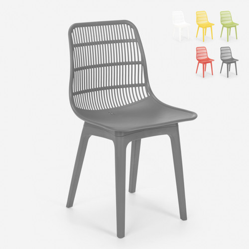 Ahd Amazing Home Design - Chaise en polypropylène pour cuisine, bar, restaurant, jardin moderne Bluetit, Couleur: Gris Ahd Amazing Home Design  - Chaise jardin couleur