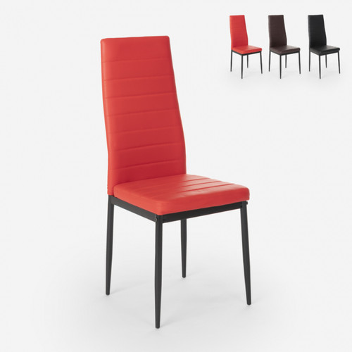 Ahd Amazing Home Design - Chaises similicuir rembourrées au design moderne pour restaurant cuisine Imperial Dark, Couleur: Rouge - Chaise salle manger confortable