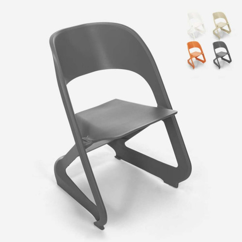 Ahd Amazing Home Design - Chaise en plastique design empilable pour bars, fêtes et événements publics Nest, Couleur: Gris Ahd Amazing Home Design  - Chaise empilable plastique