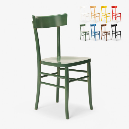 Ahd Amazing Home Design - Chaise classique en bois rustique pour salle à manger cuisine bar restaurant Milano, Couleur: Vert foncé - Chaise salle manger confortable