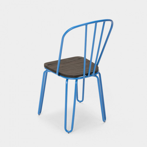 Chaises Chaises industrielles en acier Tolix pour bar et cuisine design Ferrum, Couleur: Bleu