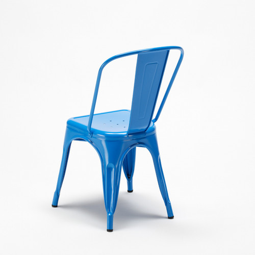 Chaises Chaise Tolix industrielle en acier et métal pour cuisine et bars Steel One, Couleur: Bleu