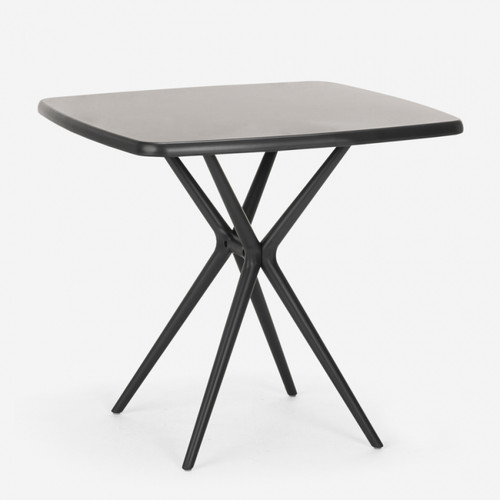 Tables à manger Ensemble Table Carrée 70x70cm Noire 2 Chaises Design Moderne Cevis Dark, Couleur: Vert