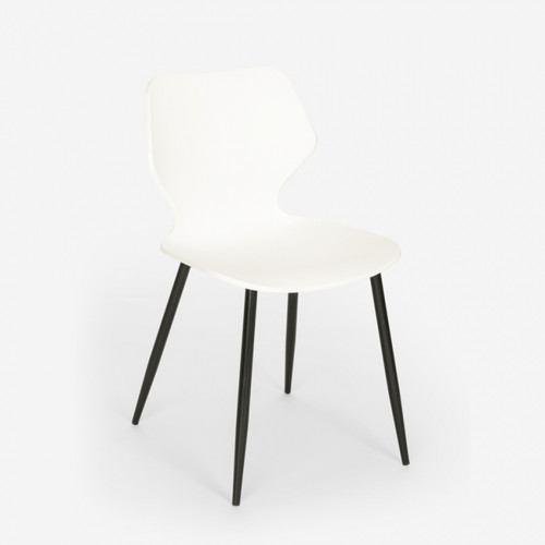 Tables à manger Ensemble Table Carrée 80x80cm 4 Chaises Design Style Industriel Sartis Light, Couleur: Blanc