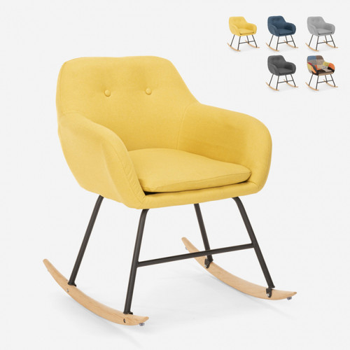 Ahd Amazing Home Design - Chaise à bascule en tissu patchwork design moderne Woodpecker, Couleur: Jaune Ahd Amazing Home Design  - Chaise scandinave grise Chaises