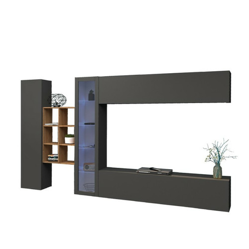 Ahd Amazing Home Design Loane RT Meuble TV suspendu moderne armoire et bibliothèque