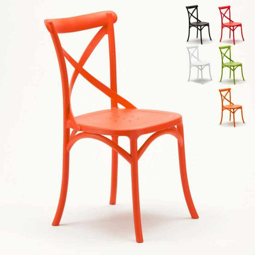 Ahd Amazing Home Design - Stock 20 chaises restaurant bar polypropylène Vintage brasserie, Couleur: Orange Ahd Amazing Home Design  - Chaise vintage Chaises