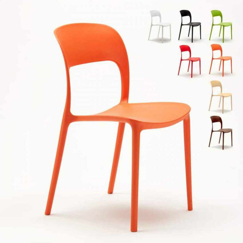 Chaises Ahd Amazing Home Design Lot de 24 Chaises pour restaurant et bar en polypropylène, Couleur: Orange