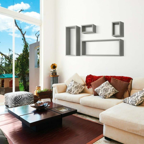 Ahd Amazing Home Design - Lot de 4 étagères murales rectangulaires cube moderne Merlino Ahd Amazing Home Design  - Etagere moderne