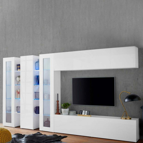 Ensemble de salon équipé meuble tv suspendu 2 vitrines joy frame AHD  Amazing Home Design - Conforama