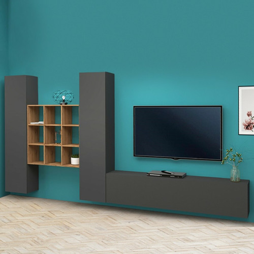 Ahd Amazing Home Design - Meuble TV moderne de salon 2 armoires colonnes Talka RT Ahd Amazing Home Design  - Maison Or
