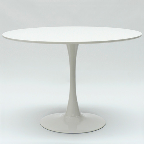 Tables d'appoint Table tulipe ronde 100cm pour cuisine salon tabourets de bar noir blanc Tulipan, Couleur: Blanc