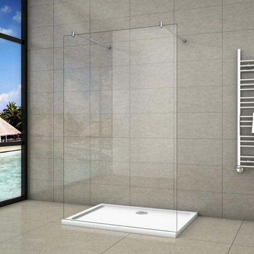 Aica Sanitaire - Paroi de douche Hauteur 200cm en verre securit anticalcaire 8mm Aica Sanitaire - Plomberie Salle de bain