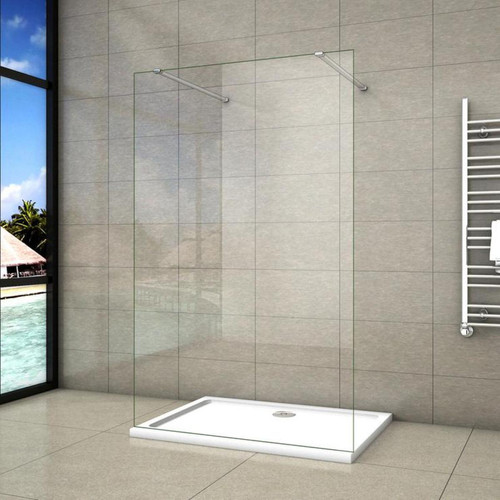 Aica Sanitaire - Paroi de douche Hauteur 200cm en verre securit anticalcaire 8mm Aica Sanitaire  - Plomberie Salle de bain