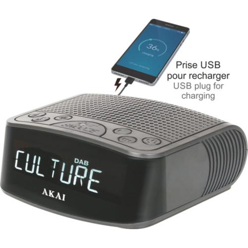 Akai - RADIO-RÉVEIL FM/DAB+ ET USB DE CHARGE, AKOR Akai  - Enceinte et radio