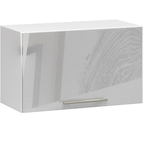 AKORD - Meuble de cuisine haut corps Blanc, façade Brillant métallique 60x29x30 cm AKORD  - Etagere metal blanc