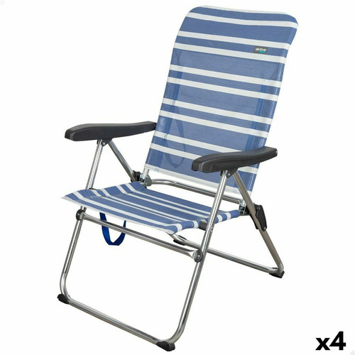 Aktive - Chaise de Plage Aktive Mykonos Bleu 47 x 93 x 63 cm (4 Unités) Aktive  - Chaises de jardin