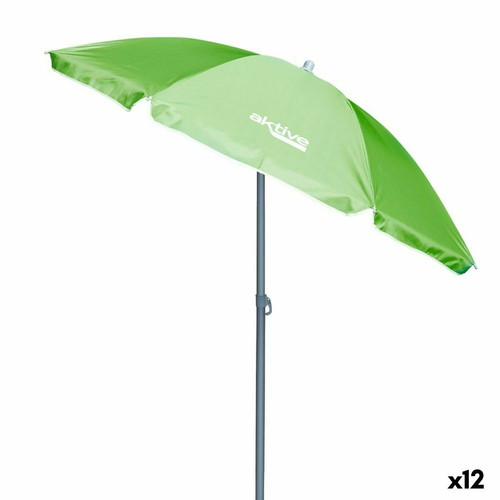 Aktive - Parasol Aktive UV50 Ø 180 cm Vert Polyester Aluminium 180 x 187 x 180 cm (12 Unités) Aktive  - Mobilier de jardin