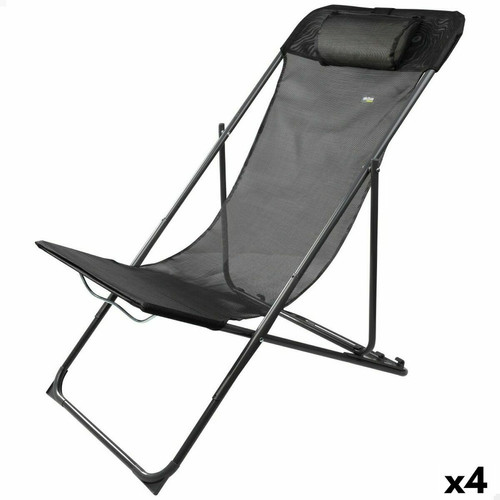 Aktive - Chaise longue inclinable Aktive Noir 53 x 87 x 78 cm (4 Unités) Aktive  - Transats, chaises longues