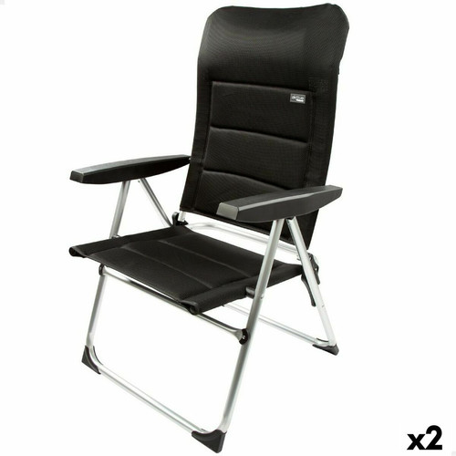 Aktive - Chaise de Plage Aktive Deluxe Pliable Noir 49 x 105 x 59 cm (2 Unités) Aktive  - Chaises de jardin