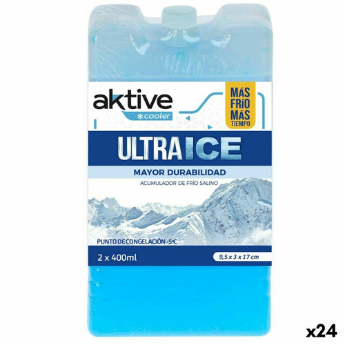 Aktive - Pain de glace Aktive Ultra Ice 400 ml Pain de glace 2 Pièces 9,5 x 17 x 3 cm (24 Unités) Aktive  - Barbecues