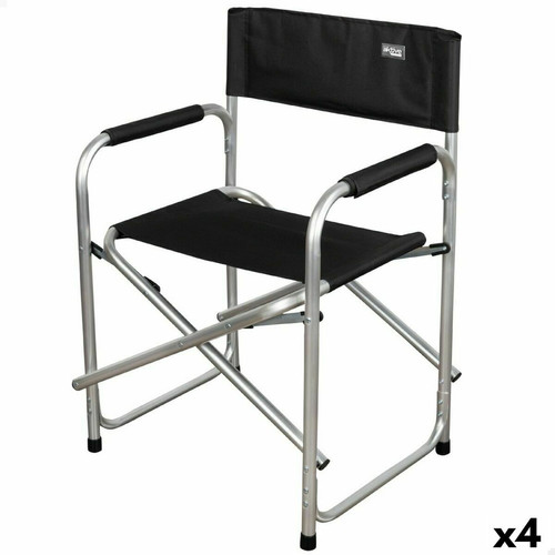 Aktive - Chaise de camping pliante Aktive Noir 51 x 81 x 45 cm (4 Unités) - Chaises de jardin