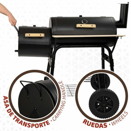 Barbecues charbon de bois Roues de barbecue au charbon de bois Aktive Noir 106 x 106 x 61 cm