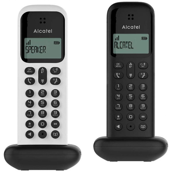 Téléphone fixe filaire Alcatel telephone DUO sans fil avec fonction mains libres noir et blanc