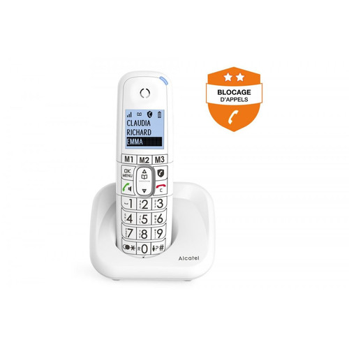 Alcatel - Téléphone fixe sans fil Alcatel XL785 Blanc - Téléphone fixe
