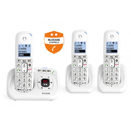 Alcatel - Téléphone fixe sans fil avec répondeur Alcatel XL785 Trio Blanc - Alcatel