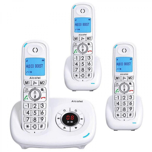 Alcatel - Téléphone sans fil ALCATEL XL 585 VOICE TRIO BLANC - Téléphone fixe-répondeur