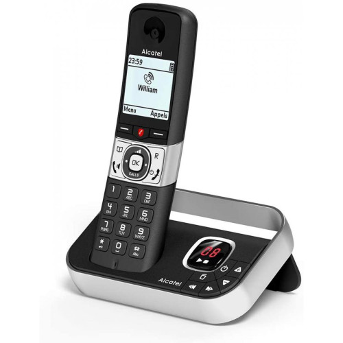 Alcatel - telephone sans Fil DECT avec répondeur intégré noir gris - Téléphone fixe-répondeur