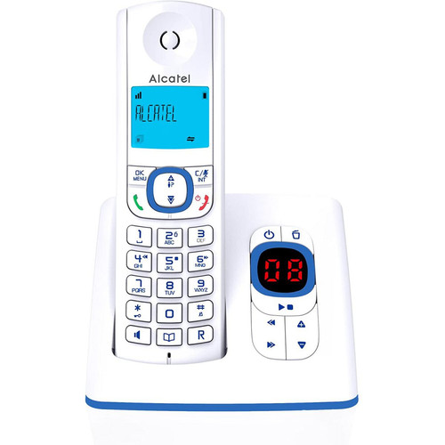 Alcatel - telephone SOLO sans fil DECT avec fonction main libres et répondeur blanc bleu - Téléphone fixe-répondeur Pack reprise