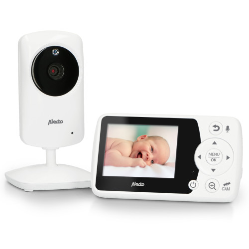 Babyphone connecté Alecto Babyphone avec caméra et écran couleur 2.4" DVM-64 Blanc