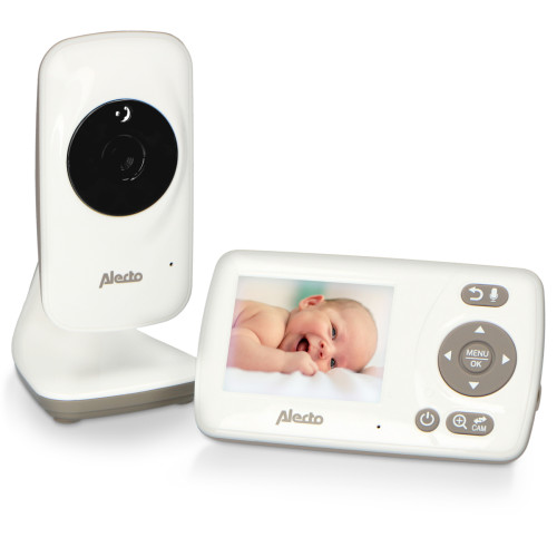 Babyphone connecté Alecto Babyphone avec caméra et écran couleur 2.4" DVM-71 Blanc-Taupe