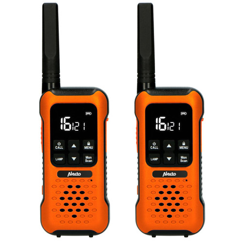 Alecto - Talkie-walkie anti-chocs, Portée jusqu’à 10 kilomètres FR300OE Orange-Noir - Talkie Walkie
